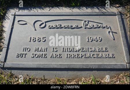 Glendale, Californie, États-Unis 21 décembre 2020 UNE vue générale de l'atmosphère de la tombe de Wallace Beery dans la section Vale of Memory au Forest Lawn Memorial Park le 21 décembre 2020 à Glendale, Californie, États-Unis. Photo par Barry King/Alay stock photo Banque D'Images