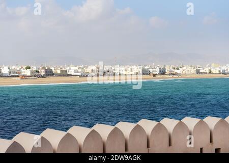 Vue sur sur depuis le phare d'Al Ayjah. Banque D'Images