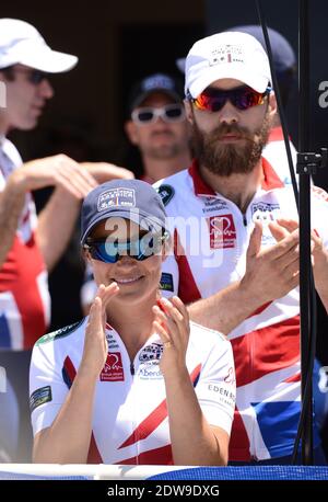 Pippa Middleton et James Middleton participent à la 33e course à travers l'Amérique, qui fait partie de l'équipe de la Fondation Michael Matthews. Les coureurs doivent parcourir 3000 miles dans 12 États et grimper sur 170,000 pieds verticaux. Les coureurs d'équipe ont un maximum de neuf jours pour terminer. Les équipes feront 350-500 km par jour, course sans escale. Oceanside, 14 juin 2014. Photo de Lionel Hahn/ABACAPRESS.COM Banque D'Images