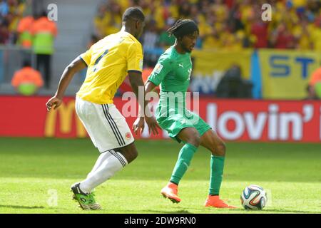 Gervinho de Côte d'Ivoire lors de la coupe du monde de football 2014 Premier round Groupe D Match Colombie / Côte d'Ivoire au Stade National, Brasilia, Brésil , le 19 juin 2014. La Colombie a gagné 2-1. Photo de Henri Szwarc/ABACAPRESS.COM Banque D'Images