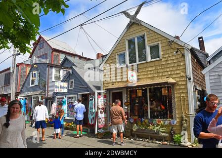 Galerie historique sur Bearskin Neck dans le centre-ville de Rockport, Massachusetts, États-Unis. Banque D'Images