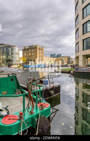 Bassin de Battlebridge sur le canal Regent's à King's Cross. Banque D'Images