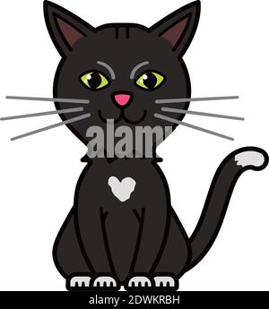 Illustration vectorielle de joli chat gris assis Illustration de Vecteur