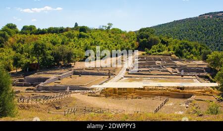 Grosseto, Italie - 4 septembre 2020. Les ruines de Roselle ou Rusellae, une ancienne ville étrusque et romaine en Toscane Banque D'Images