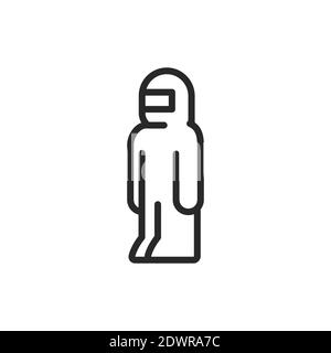 Icône de ligne de couleur de combinaison de protection de l'employé. Elément vectoriel isolé. Illustration de Vecteur