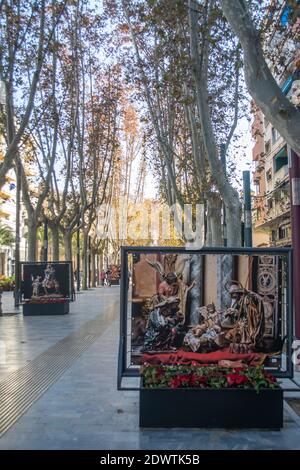 Images de Salzillo dissipé sur la Gran Vía Alfonso X el Sabio à Murcie Espagne Banque D'Images