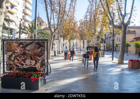 Images de Salzillo dissipé sur la Gran Vía Alfonso X el Sabio à Murcie Espagne Banque D'Images