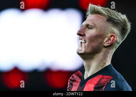 Sam Suridge, de l'AFC Bournemouth, célèbre le cinquième but de son équipe lors du match du championnat Sky Bet au stade Vitality, à Bournemouth. Banque D'Images