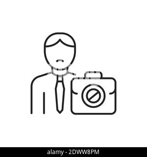 Icône de couleur de ligne de chômeur. Inscrivez-vous pour accéder à une page Web ou à une application mobile Illustration de Vecteur