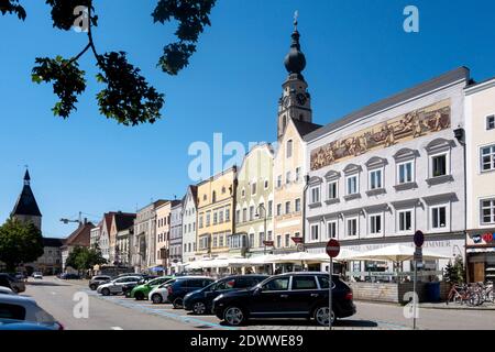 Stadtplatz à Braunau am Inn, Oberösterreich, Österreich Banque D'Images