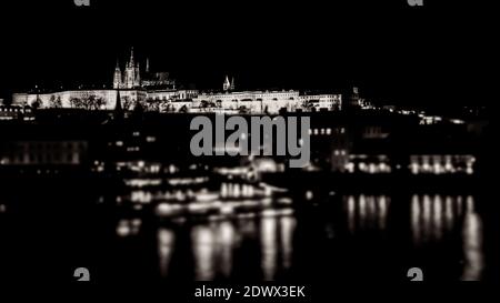 Image de Prague en noir et blanc artistiquement aliénée Banque D'Images