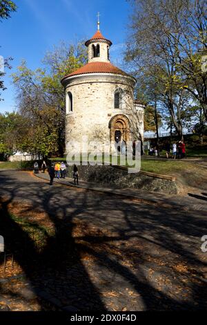 Rotonde de Saint-Martin à Vysehrad, Prague automne Banque D'Images