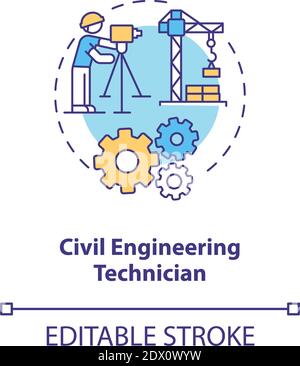 Icône de concept de technicien en génie civil Illustration de Vecteur