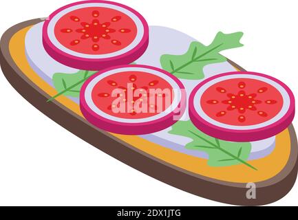 Figs icône sandwich. Isométrique de figues icône de vecteur sandwich pour la conception de sites Web isolée sur fond blanc Illustration de Vecteur