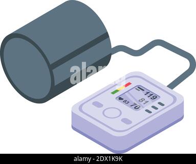 Icône du moniteur de fréquence cardiaque. Icône vectorielle isométrique du moniteur de fréquence cardiaque pour la conception Web isolée sur fond blanc Illustration de Vecteur