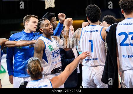 Karlsruhe, Allemagne. 23 décembre 2020. Le clap Lions, à gauche : Gregory Clay Foster (Lions). GES/Basketball/ProA: PSK Lions - Tigers Tuebingen, 23.12.2020 - | usage dans le monde crédit: dpa/Alay Live News Banque D'Images