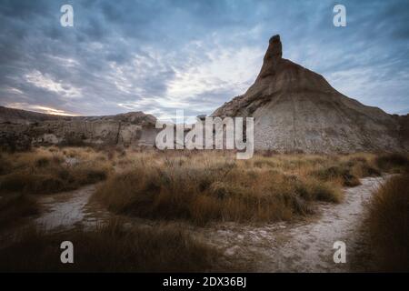 Grès de Castildetierra à Bardenas Reales, Navarre, Espagne Banque D'Images