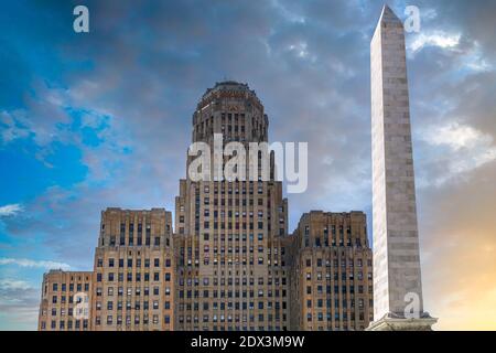 L'hôtel de ville de Buffalo, un édifice de 378 mètres de haut, est le siège du gouvernement municipal, l'un des plus grands et des plus hauts bâtiments municipaux des États-Unis. Banque D'Images