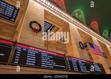 Grand Central Terminal de New York City est décoré pour la saison de vacances, USA Banque D'Images