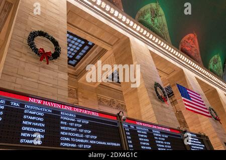 Grand Central Terminal de New York City est décoré pour la saison de vacances, USA Banque D'Images