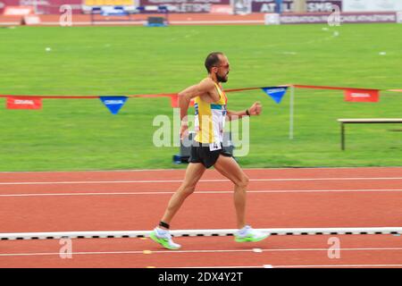 Yohann Diniz lors des championnats d'élite français 2014, au stade Georges-Hebert, à Reims, France, le 13 juillet 2014. Photo de Pasco/ABACAPRESS.COM Banque D'Images