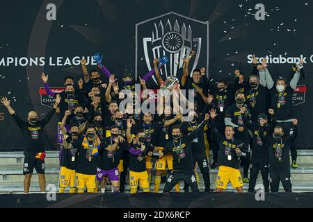 Stade Exploria, Orlando, Floride, États-Unis, 22 décembre 2020, Tigres UANL célèbre la victoire de la CONCACAF Champions League 2020 contre LAFIC. (Crédit photo : Marty Jean-Louis) Banque D'Images