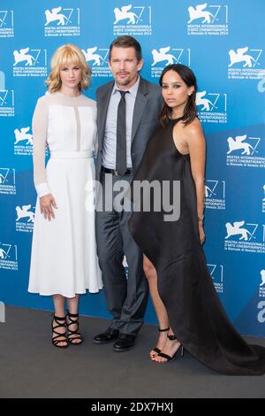 Janvier Jones, Ethan Hawke, Zoe Kravitz posant à la photo-appel du film "Good Kill" pendant le 71e Festival du film de Venise, Venise, 5 septembre 2014. Photo de Marco Piovanotto/ABACAPRESS.COM Banque D'Images