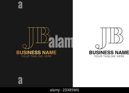 JB J B base initiale résumé moderne minimal création logo, image de modèle vectoriel. logo logotype de luxe, logo initial. Illustration de Vecteur