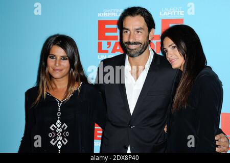 Karine Ferri, Robert pires et sa femme Jessica Lemarie assistent à la première de l'elle l'adore au cinéma UGC Normandie à Paris, France, le 15 septembre 2014. Photo d'Aurore Marechal/ABACAPRESS.COM Banque D'Images