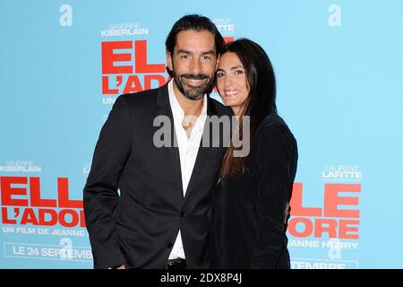 Robert pires et sa femme Jessica Lemarie assistent à la première de l'elle l'adore au cinéma UGC Normandie à Paris, France, le 15 septembre 2014. Photo d'Aurore Marechal/ABACAPRESS.COM Banque D'Images