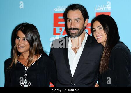 Karine Ferri, Robert pires et sa femme Jessica Lemarie assistent à la première de l'elle l'adore au cinéma UGC Normandie à Paris, France, le 15 septembre 2014. Photo d'Aurore Marechal/ABACAPRESS.COM Banque D'Images