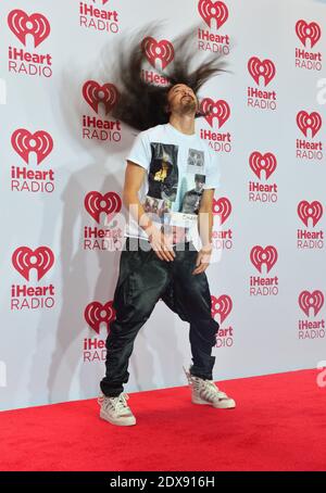 Le DJ Steve Aoki participe au festival de musique iHeartRadio 2014 au MGM Grand Garden Arena de Las Vegas, Nevada, États-Unis, le 19 septembre 2014. Photo de Kobby Dagan/ABACAPRESS.COM Banque D'Images