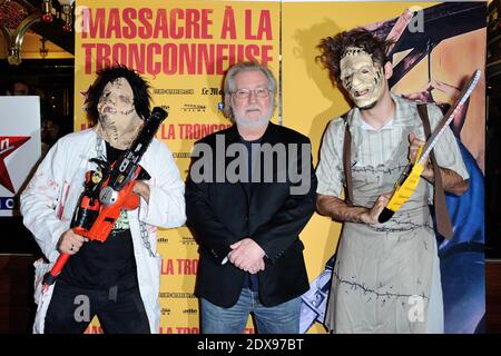 Le réalisateur Tobe Hooper assistant au massacre de la Tronconneuse (la chaîne de la chaîne du Texas Saw massacre) a restauré la première du film au cinéma Grand Rex à Paris, en France, le 23 septembre 2014. Photo d'Aurore Marechal/ABACAPRESS.COM Banque D'Images