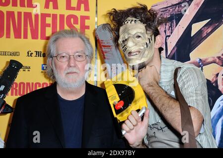 Le réalisateur Tobe Hooper assistant au massacre de la Tronconneuse (la chaîne de la chaîne du Texas Saw massacre) a restauré la première du film au cinéma Grand Rex à Paris, en France, le 23 septembre 2014. Photo d'Aurore Marechal/ABACAPRESS.COM Banque D'Images