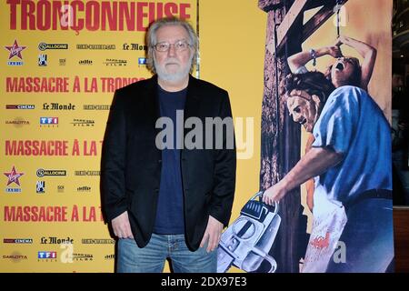 Le réalisateur Tobe Hooper assistant au massacre de la Tronconneuse (la chaîne de la chaîne du Texas Saw massacre) a restauré la première du film au cinéma Grand Rex à Paris, en France, le 23 septembre 2014. Photo d'Aurore Marechal/ABACAPRESS.COM Banque D'Images