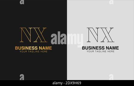 NX N X base initiale abstrait moderne minimum créatif logo, image de modèle vectoriel. logo logotype de luxe, logo initial. Illustration de Vecteur