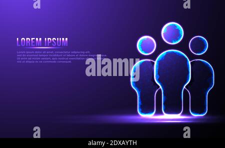 Communauté de groupes de personnes illustration du vecteur poly-filaire bas Illustration de Vecteur