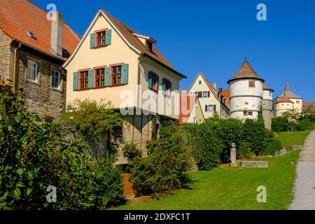 Türme auf der Stadtmauer, Dettelbach, Unterfranken, Bayern, Deutschland, Banque D'Images