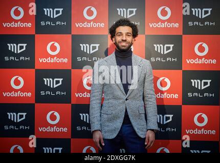 Mohamed Salah Hamed Mahrous Ghaly est un footballeur professionnel égyptien qui joue un rôle de pravant pour le club de la Premier League de Liverpool. Banque D'Images