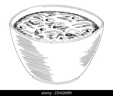 Motif soupe noir blanc dessin alimentaire vecteur d'illustration isolé Illustration de Vecteur