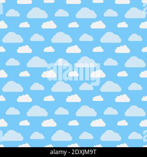 motif fluide de nuages moelleux sur fond bleu ciel illustration Illustration de Vecteur