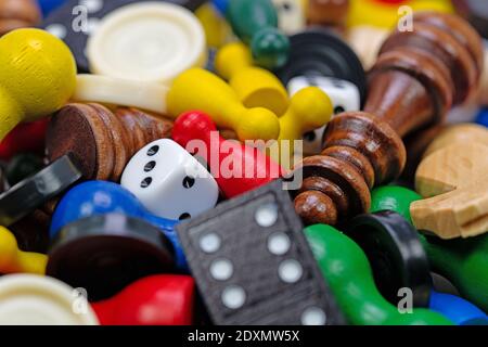 Jouez à des figures pour divers jeux de société Banque D'Images