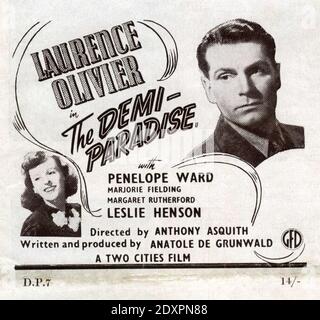 LAURENCE OLIVIER ET PENELOPE DUDLEY - QUARTIER DANS LE DEMI-PARADIS 1943 réalisateur ANTHONY ASQUITH écrivain / producteur ANATOLE DE GRUNWALD Two Cities films / distributeurs de films généraux (GFD) Banque D'Images