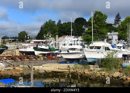 Bateau de pêche au port de Gloucester City, Gloucester, Massachusetts, États-Unis. Banque D'Images