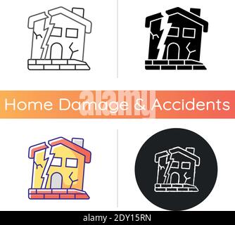 Icône de maison en ruine Illustration de Vecteur