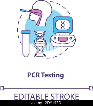 Icône de concept de test PCR Illustration de Vecteur