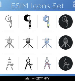 Ensemble d'icônes des outils de mesure Illustration de Vecteur