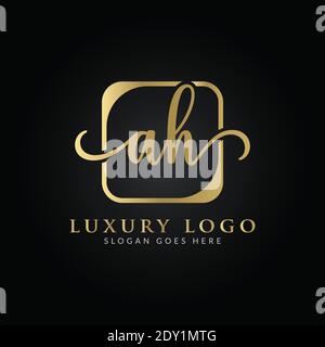 Modèle vectoriel de logo de lettre AH initiale. Design du logo Creative Luxury Letter AH Illustration de Vecteur