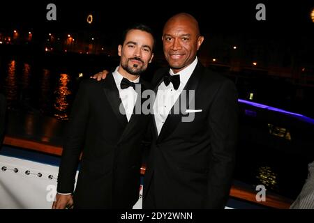 Damien Sargue et Bruce Johnson participant à Forever Gentlemen 2 fête pour célébrer le nouvel album, à Paris, France, le 1er octobre 2014. Photo de Jerome Domine/ABACAPRESS.COM Banque D'Images