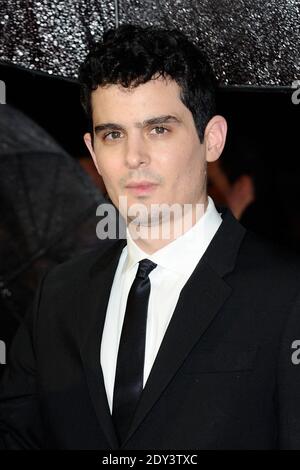 Damian Chazelle participe à la première de Whiplash lors du BFI London film Festival à Odeon Leicester Square à Londres, Royaume-Uni, le 15 octobre 2014. Photo d'Aurore Marechal/ABACAPRESS.COM Banque D'Images